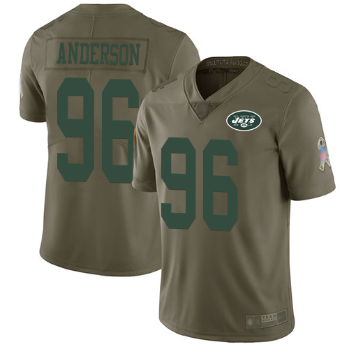 New York Jets Limited Olive Men Henry Anderson Jersey NFL Football #96 2017 Salute to Service